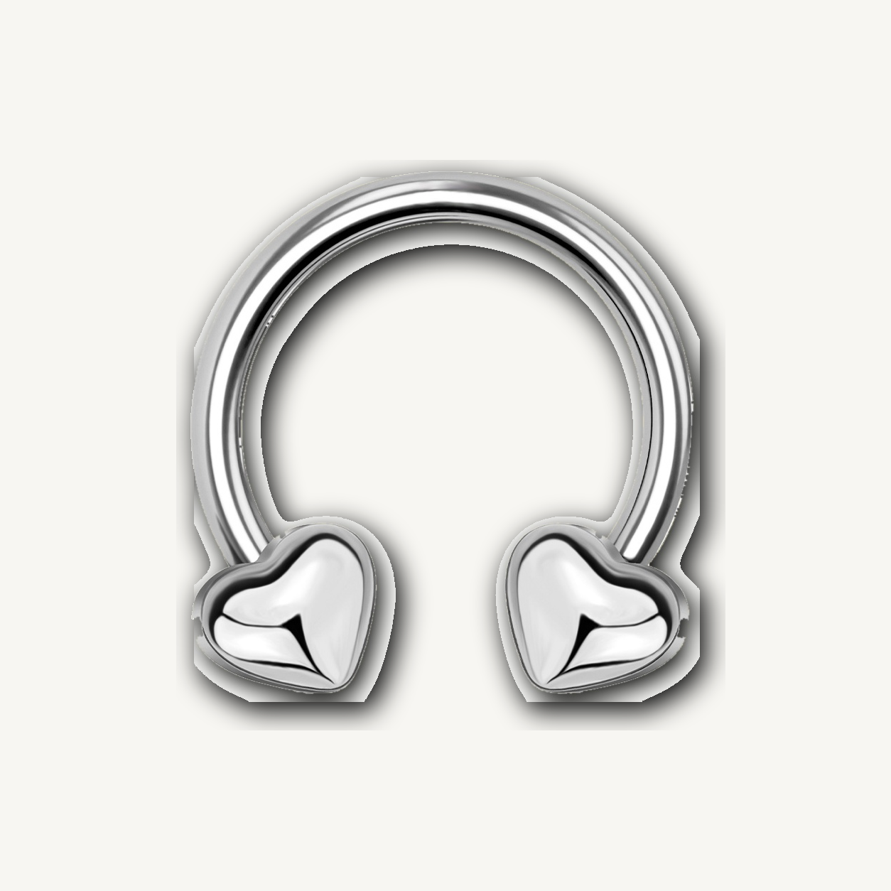 Implant Grade Titanium - Horseshoe - Silver - 16G (1.2 x 10 mm) - detail view