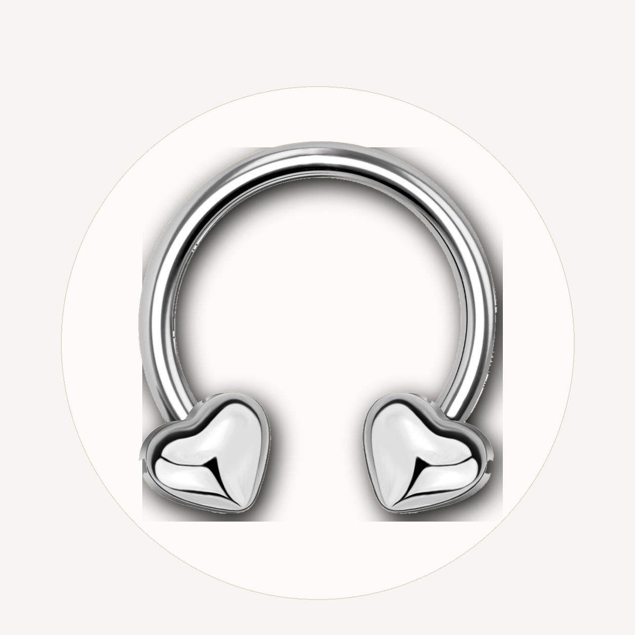 Implant Grade Titanium - Horseshoe - Silver - 16G (1.2 x 10 mm) - styling view