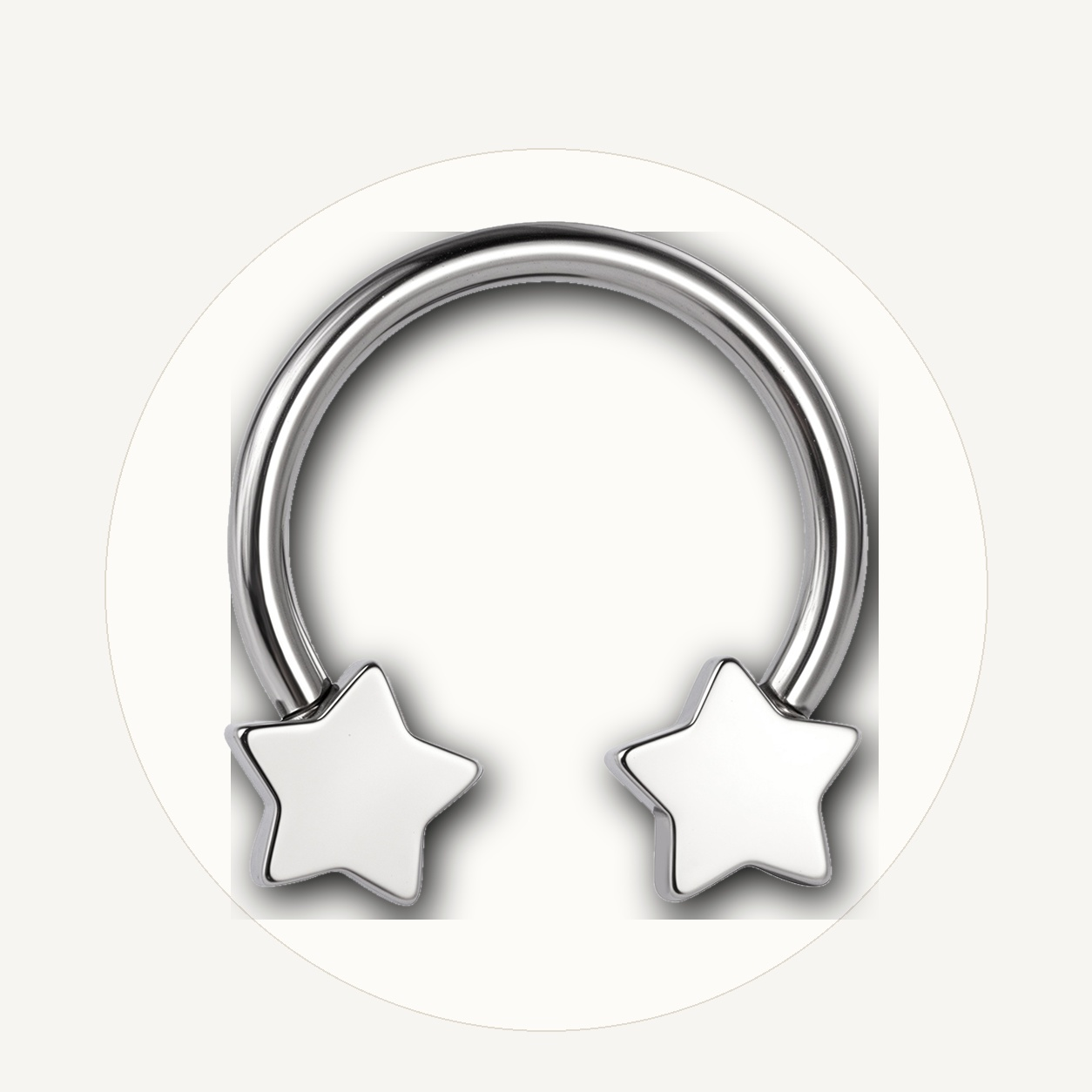 Implant Grade Titanium - Horseshoe - Silver - 16G (1.2 x 10 mm) - styling view