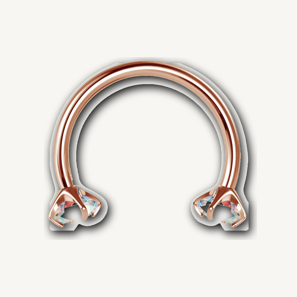 Implant Grade Titanium - Horseshoe - Rose Gold - ABCZ - 18G (1.0 x 8+2.5 mm) - product view