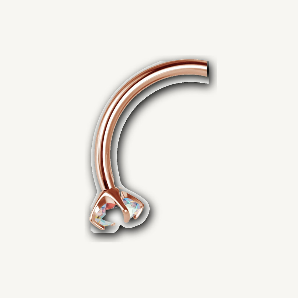 Implant Grade Titanium - Horseshoe - Rose Gold - ABCZ - 18G (1.0 x 8+2.5 mm) - detail view
