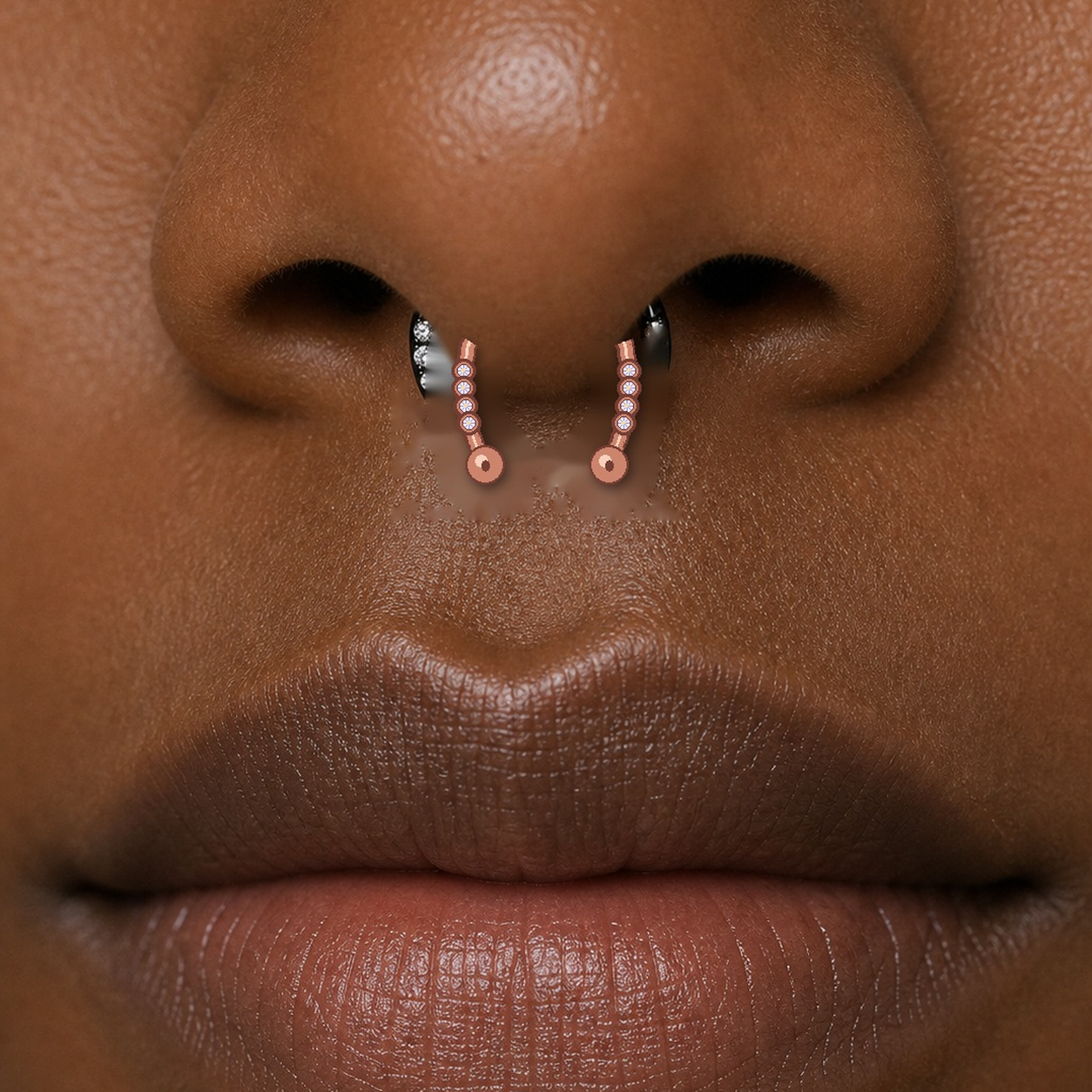 Implant Grade Titanium - Horseshoe - Rose Gold - ABCZ - 18G (1.0 x 8+2.5 mm) - model wear view
