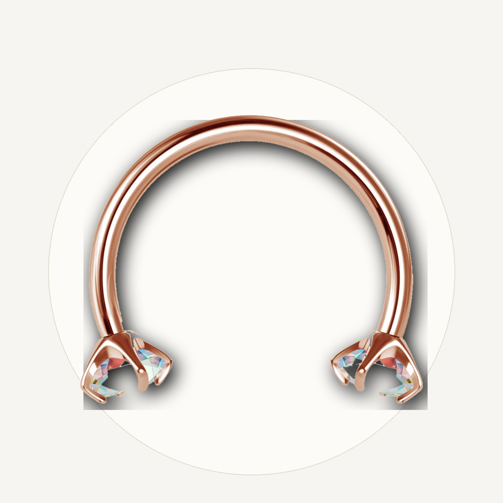 Implant Grade Titanium - Horseshoe - Rose Gold - ABCZ - 18G (1.0 x 8+2.5 mm) - styling view