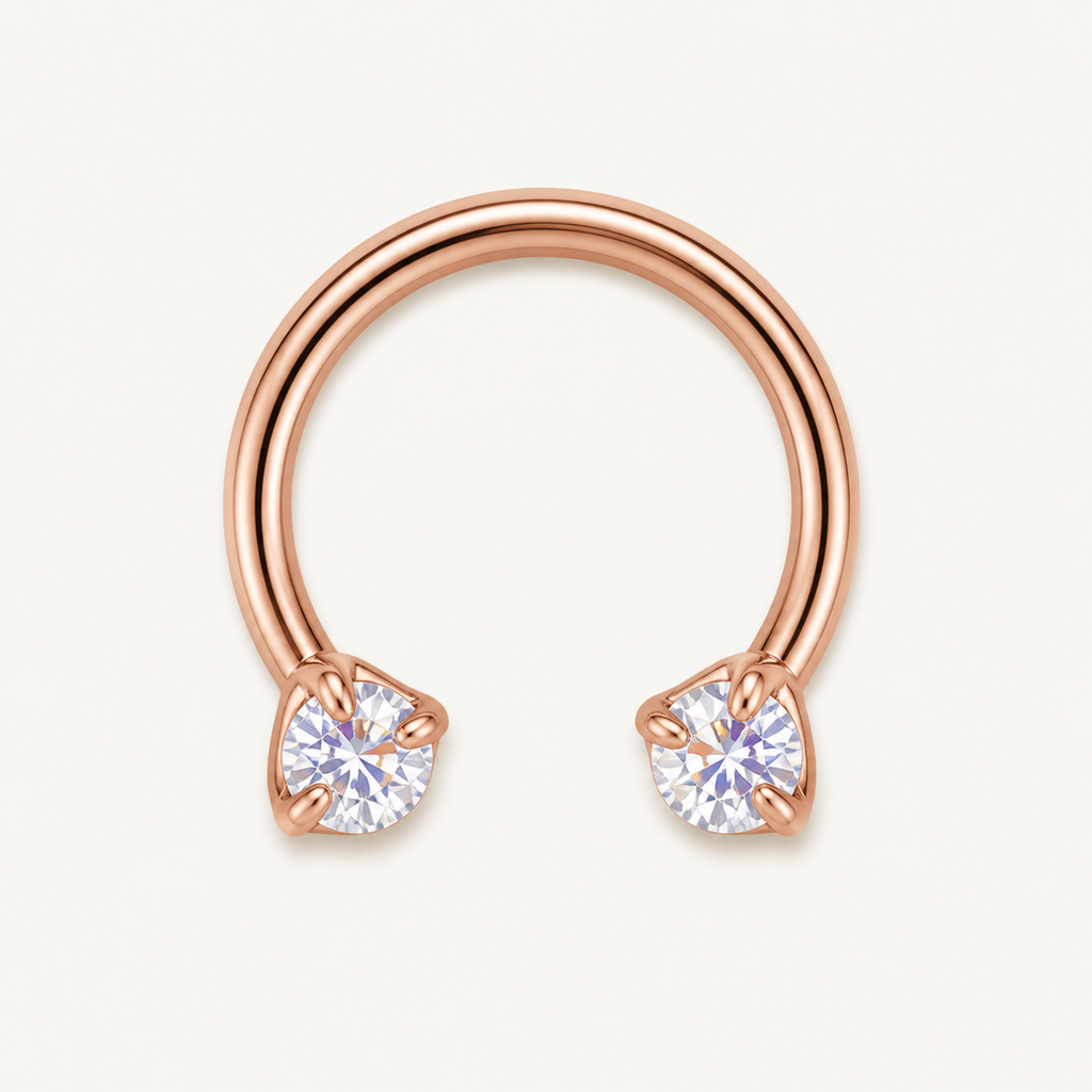 Implant Grade Titanium - Horseshoe - Rose Gold - ABCZ - 18G (1.0 x 8 mm) - product view