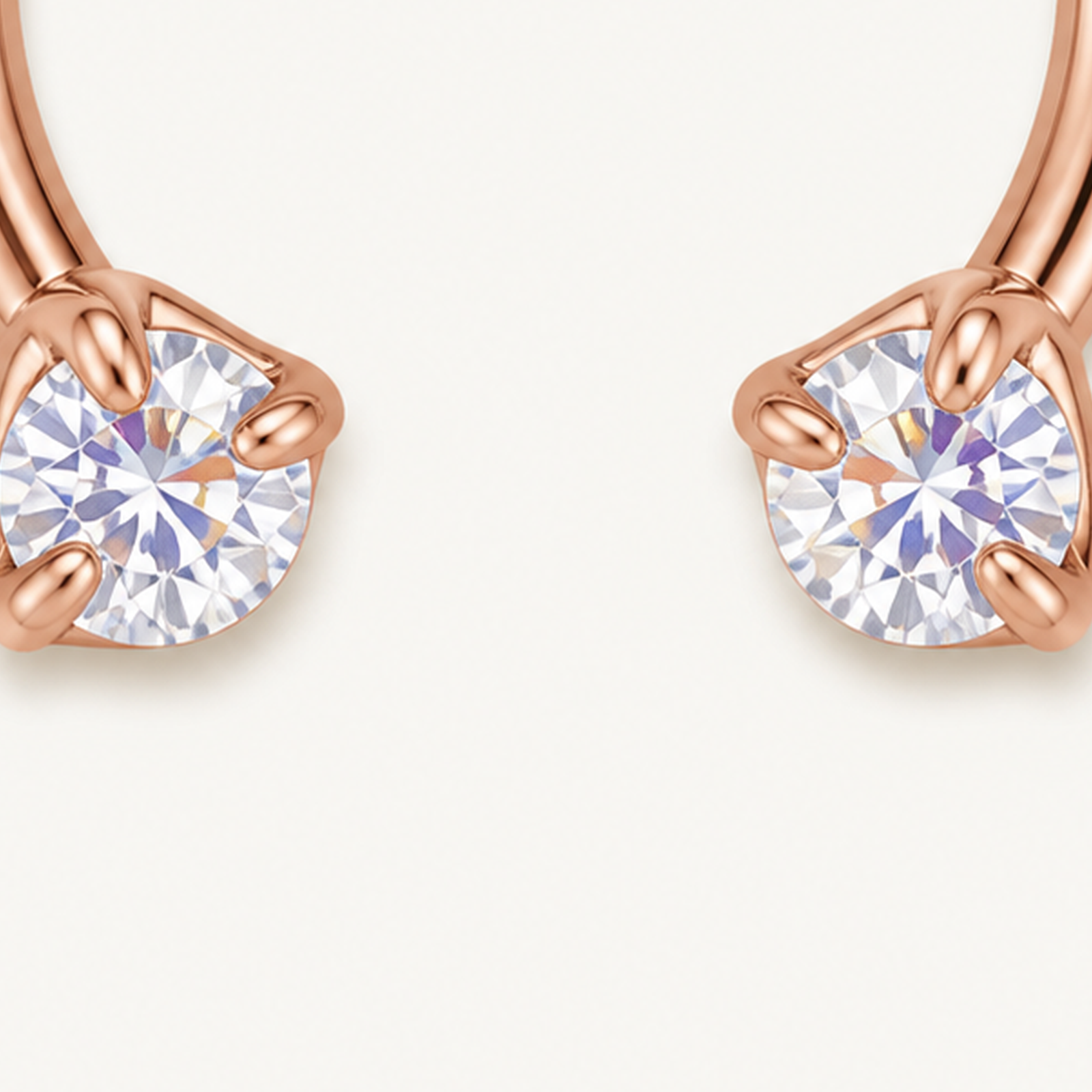 Implant Grade Titanium - Horseshoe - Rose Gold - ABCZ - 18G (1.0 x 8 mm) - detail view