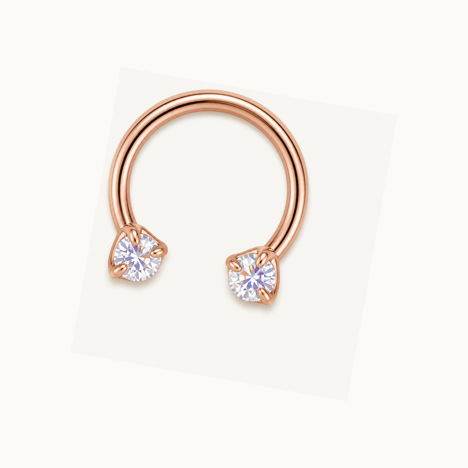 Implant Grade Titanium - Horseshoe - Rose Gold - ABCZ - 18G (1.0 x 8 mm) - detail view