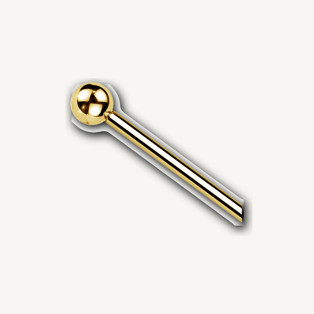 Implant Grade Titanium - Industrial Barbell - Gold - 14G (1.6 x 40+5+5 mm) - detail view