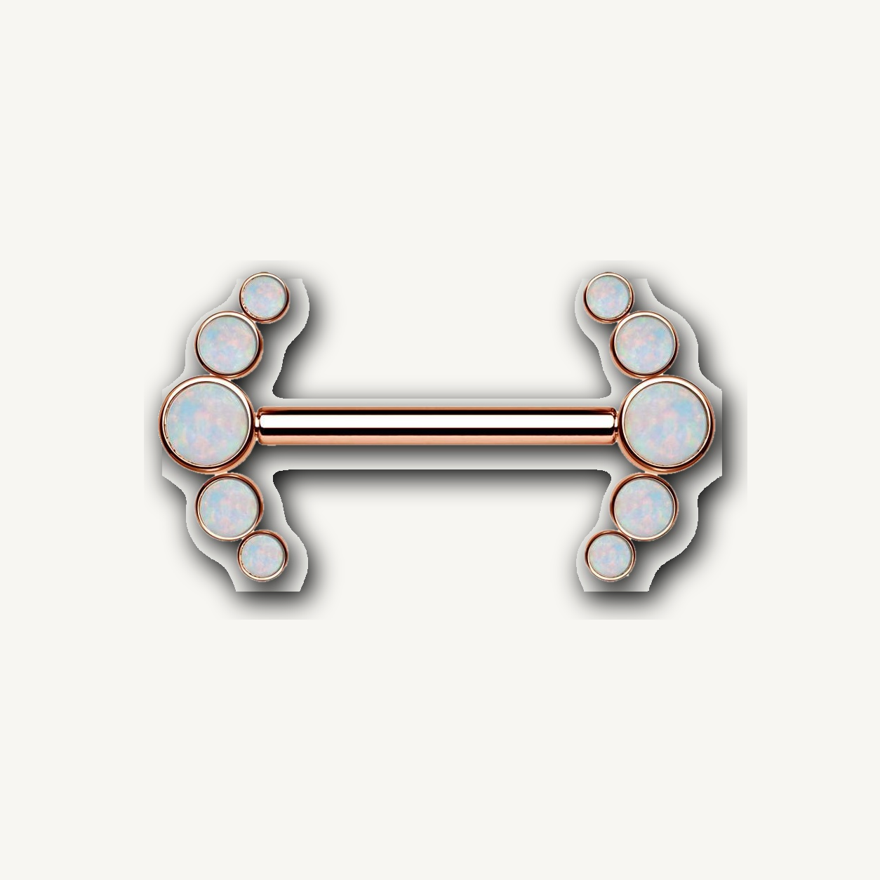 Implant Grade Titanium - Nipple Ring - Rose Gold - OP17 - 14G (1.6 x 14 mm) - product view