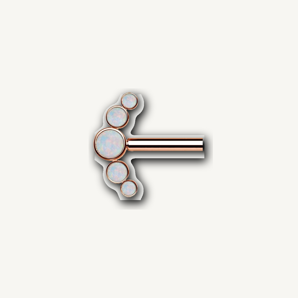 Implant Grade Titanium - Nipple Ring - Rose Gold - OP17 - 14G (1.6 x 14 mm) - detail view
