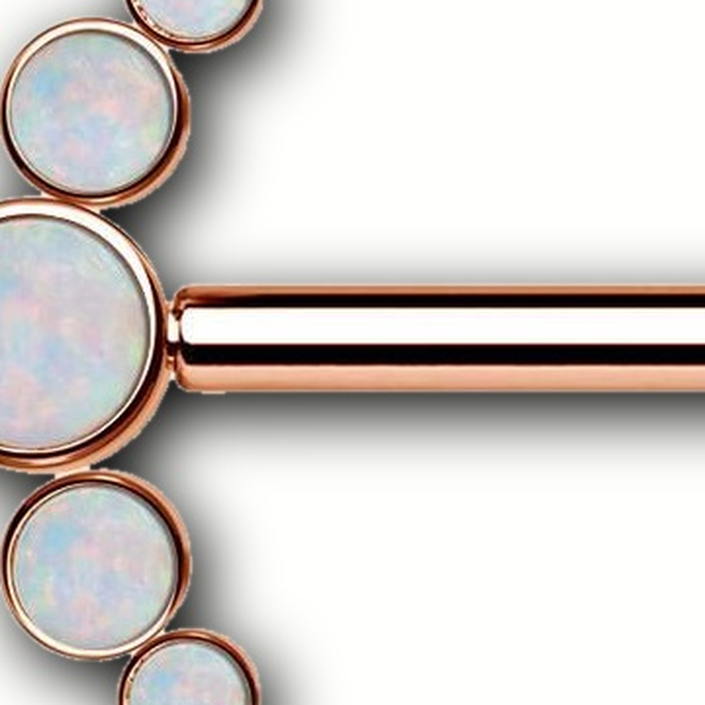 Implant Grade Titanium - Nipple Ring - Rose Gold - OP17 - 14G (1.6 x 14 mm) - detail view