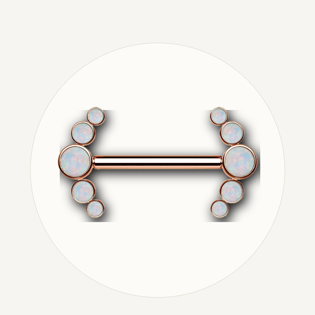 Implant Grade Titanium - Nipple Ring - Rose Gold - OP17 - 14G (1.6 x 14 mm) - styling view