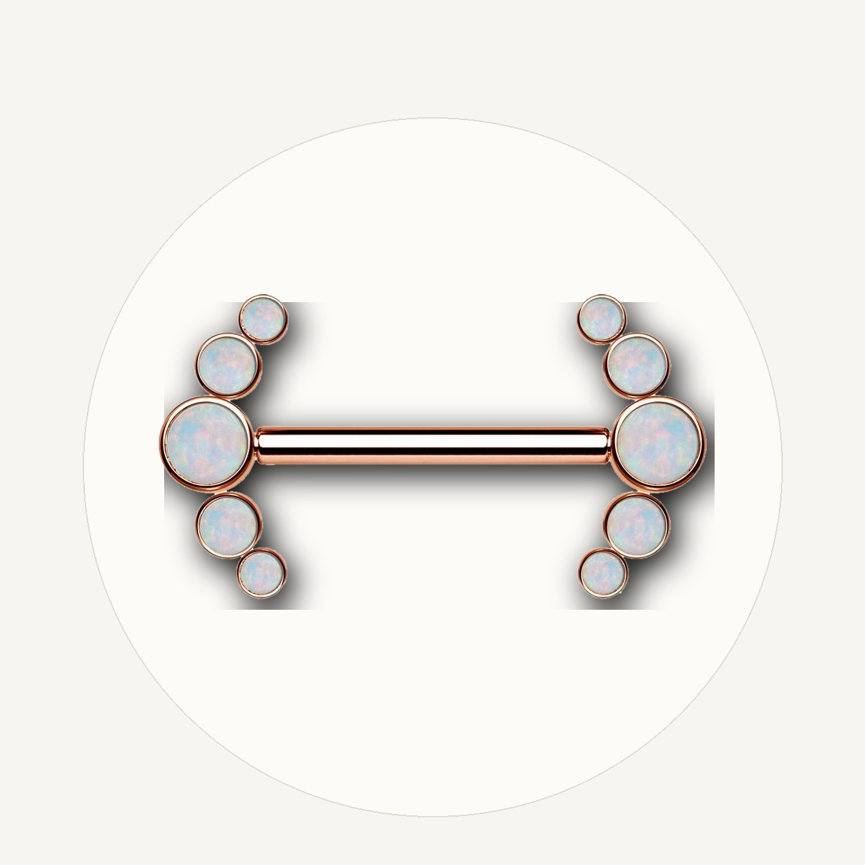 Implant Grade Titanium - Nipple Ring - Rose Gold - OP17 - 14G (1.6 x 14 mm) - styling view