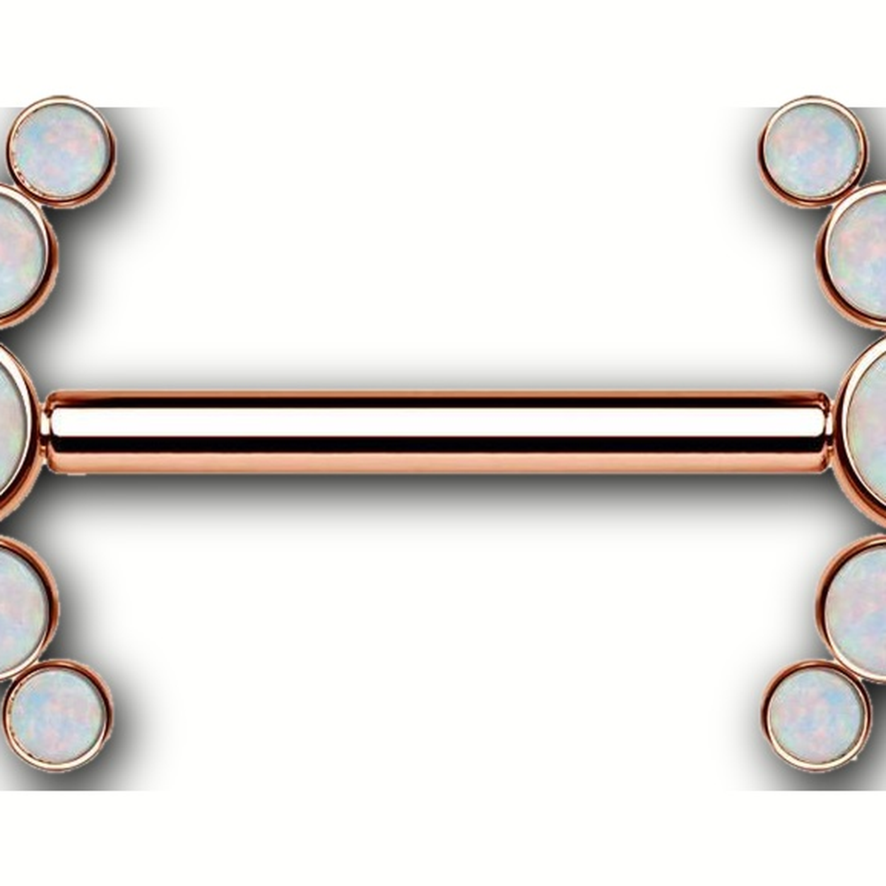 Implant Grade Titanium - Nipple Ring - Rose Gold - OP17 - 14G (1.6 x 14 mm) - detail view
