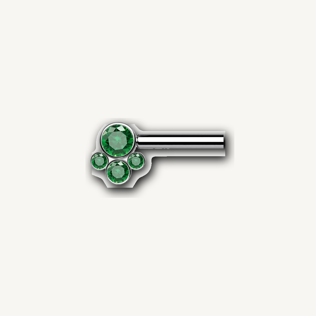 Implant Grade Titanium - Nipple Ring - Silver - GRCZ - 14G (1.6 x 14 mm) - detail view