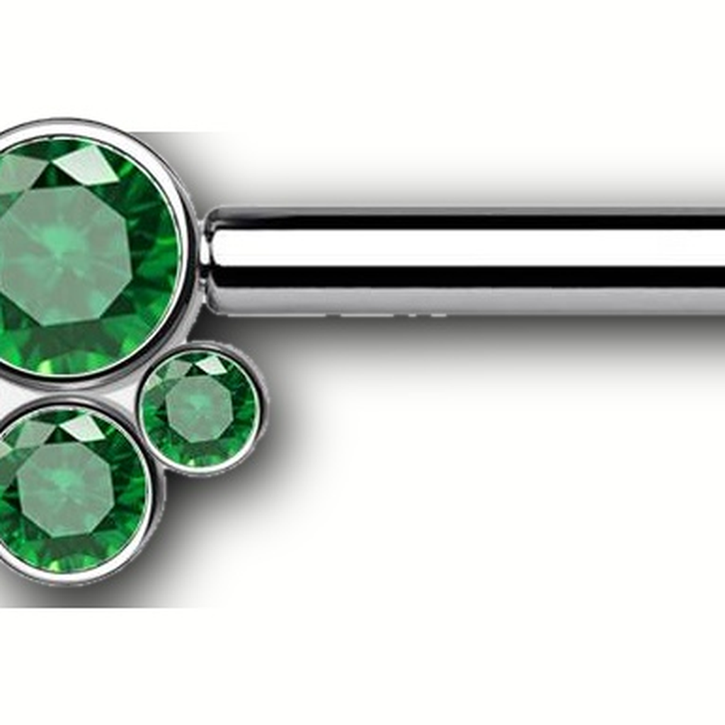 Implant Grade Titanium - Nipple Ring - Silver - GRCZ - 14G (1.6 x 14 mm) - detail view