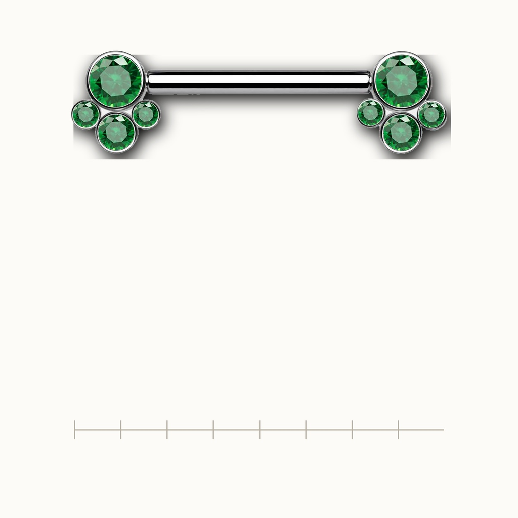 Implant Grade Titanium - Nipple Ring - Silver - GRCZ - 14G (1.6 x 14 mm) - scale view