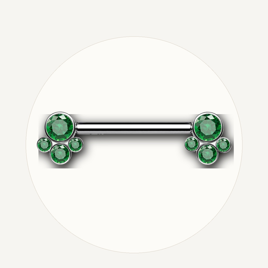 Implant Grade Titanium - Nipple Ring - Silver - GRCZ - 14G (1.6 x 14 mm) - styling view