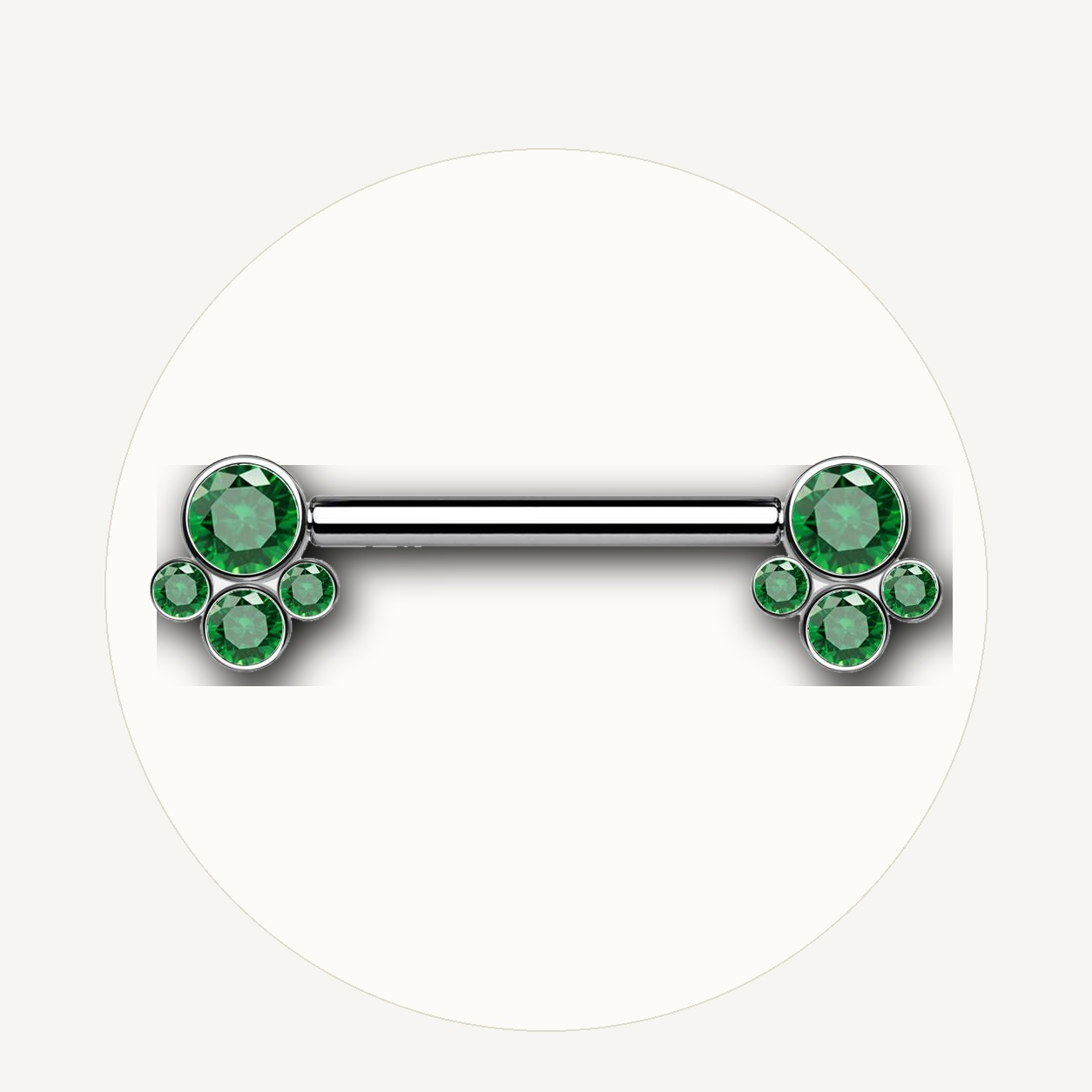 Implant Grade Titanium - Nipple Ring - Silver - GRCZ - 14G (1.6 x 14 mm) - styling view
