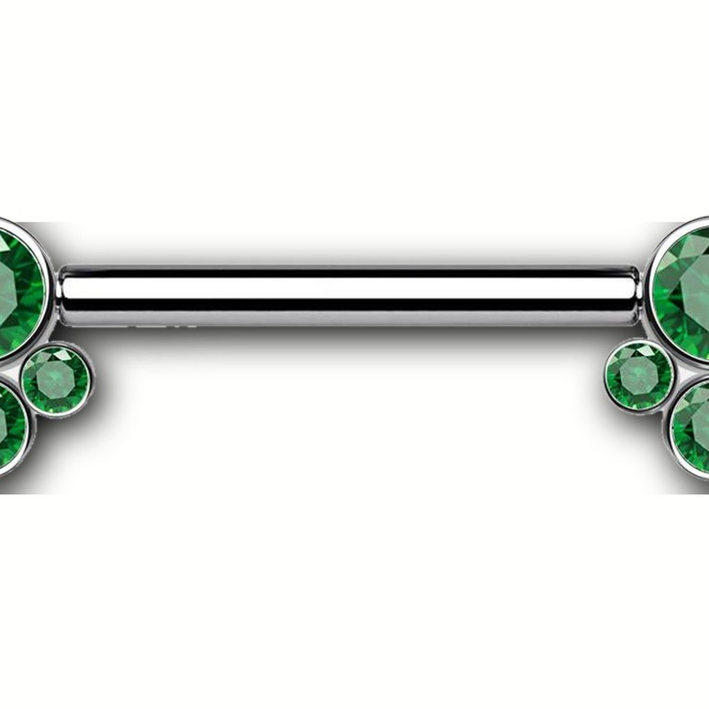 Implant Grade Titanium - Nipple Ring - Silver - GRCZ - 14G (1.6 x 14 mm) - detail view