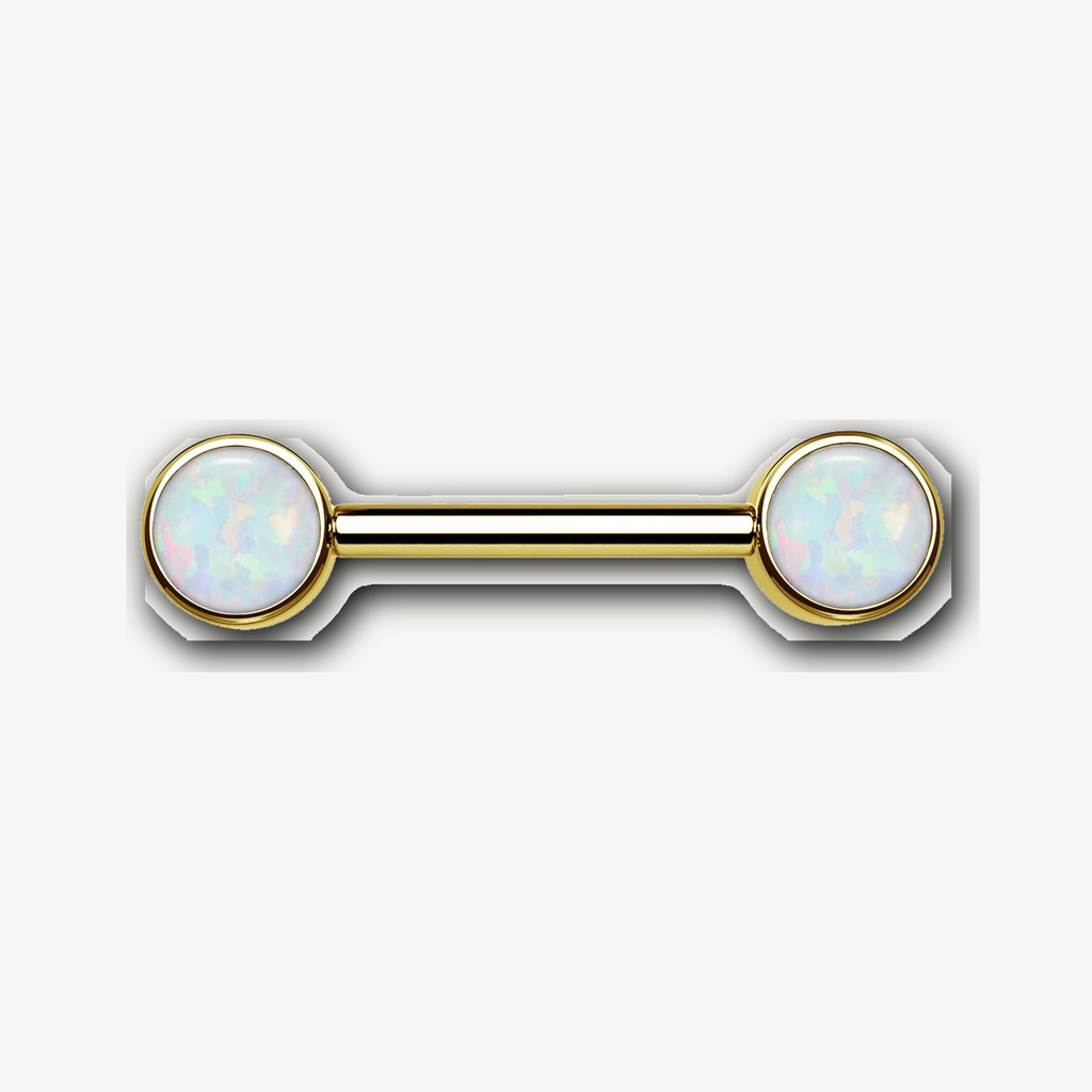 Implant Grade Titanium - Nipple Ring - Gold - OP17 - 14G (1.6 x 12+5+5 mm) - product view