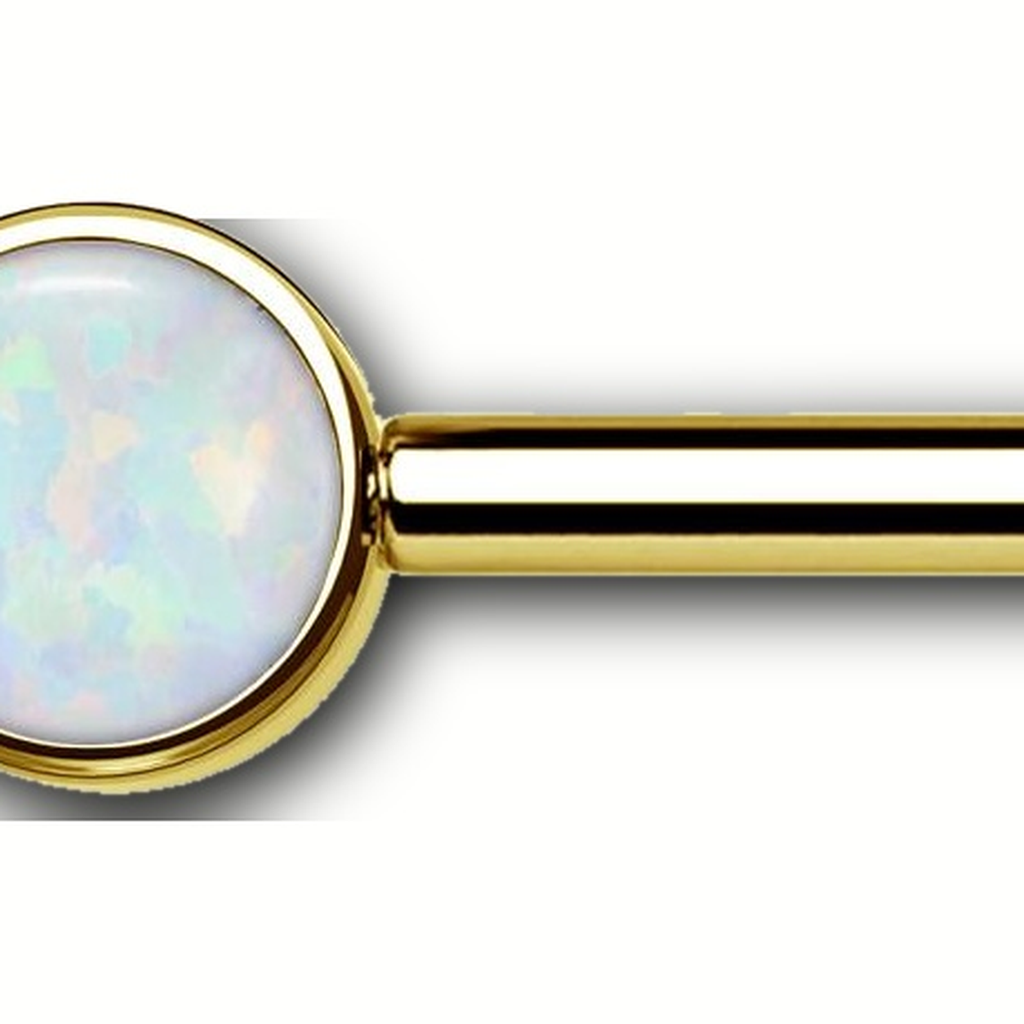Implant Grade Titanium - Nipple Ring - Gold - OP17 - 14G (1.6 x 12+5+5 mm) - detail view