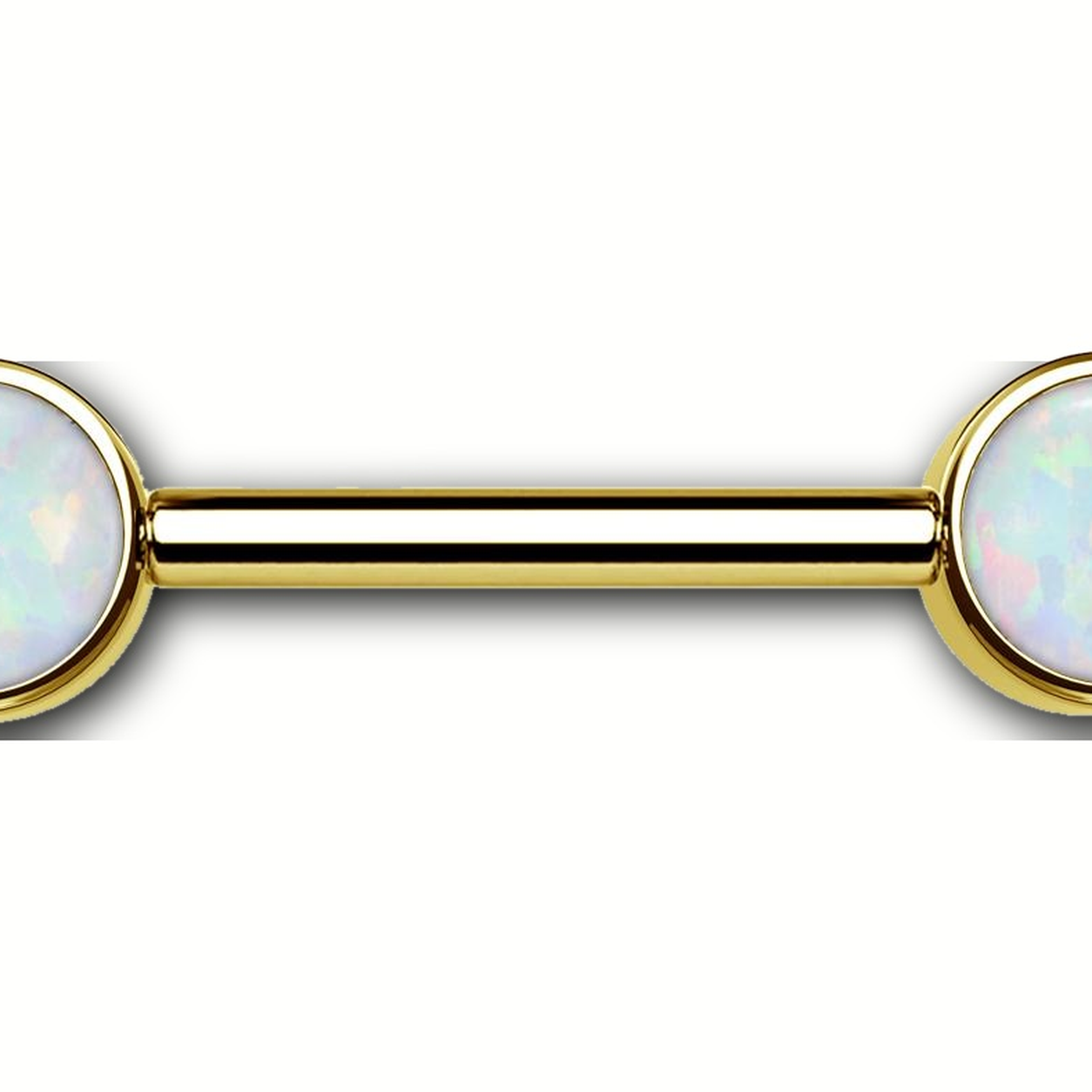 Implant Grade Titanium - Nipple Ring - Gold - OP17 - 14G (1.6 x 12+5+5 mm) - detail view
