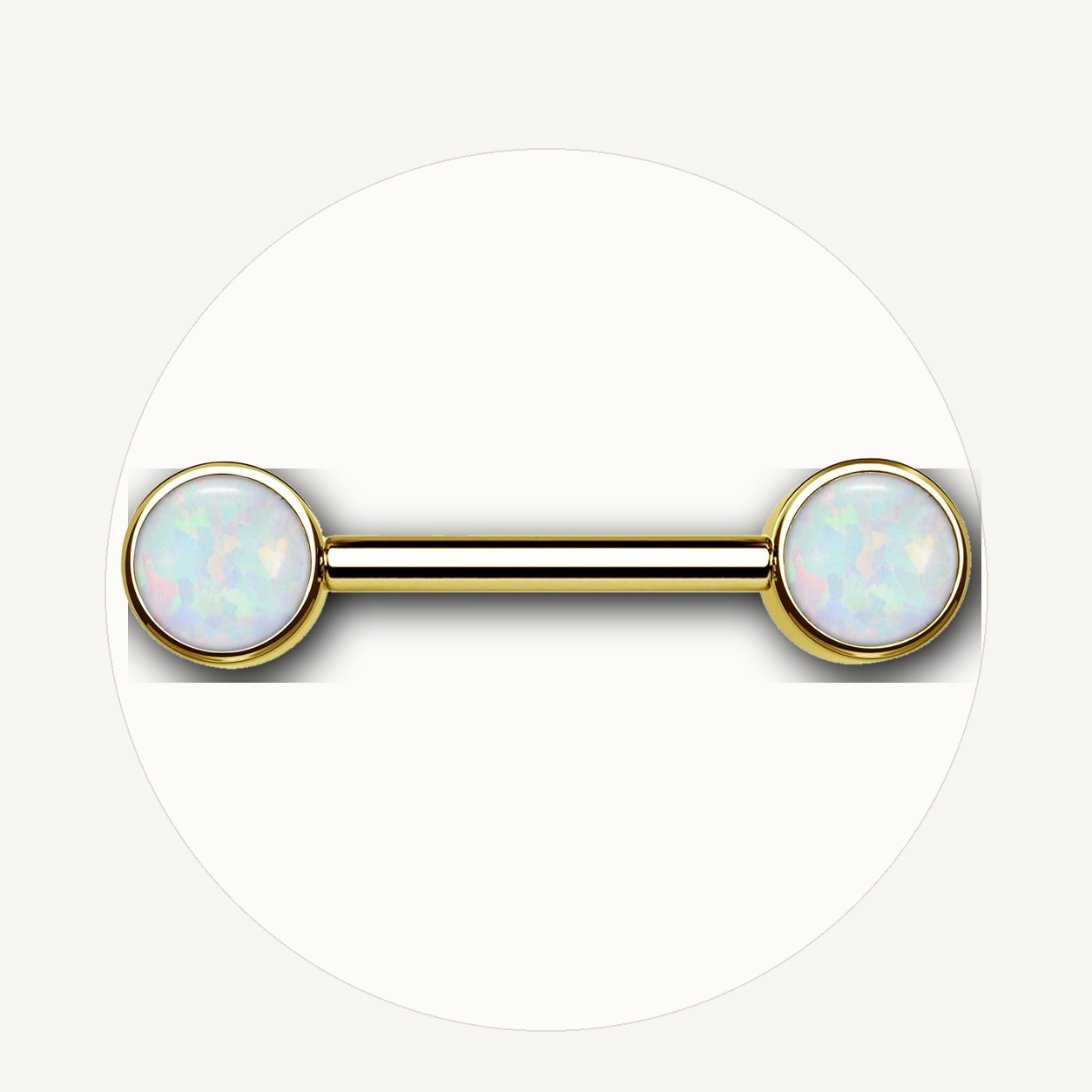 Implant Grade Titanium - Nipple Ring - Gold - OP17 - 14G (1.6 x 16+5+5 mm) - styling view