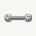 Implant Grade Titanium - Nipple Ring - Silver - Clear CZ - 14G (1.6 x 14+5+5 mm) - product view