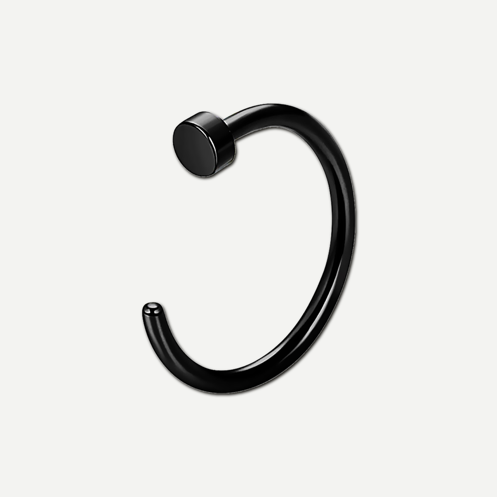Implant Grade Titanium - Nose Stud / Nose Ring - Black - 18G (1.0 x 8 mm) - product view