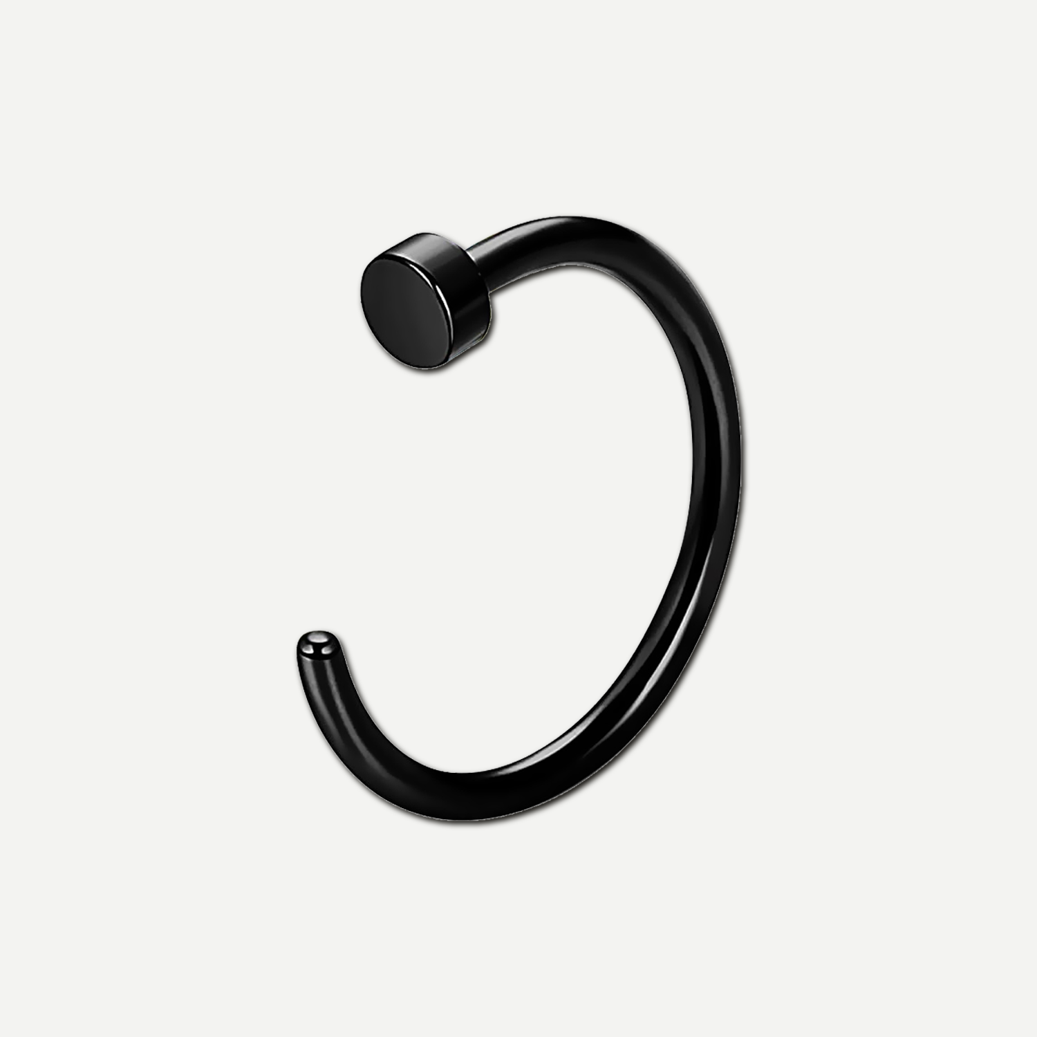 Implant Grade Titanium - Nose Stud / Nose Ring - Black - 18G (1.0 x 8 mm) - product view