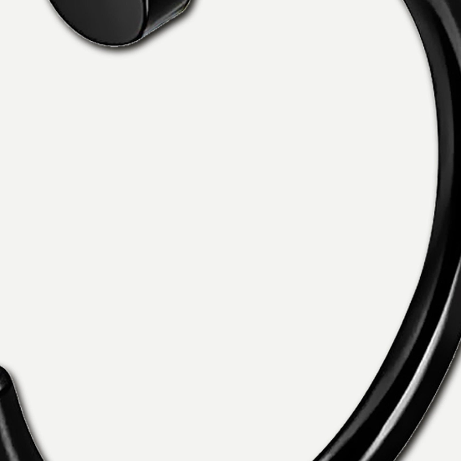 Implant Grade Titanium - Nose Stud / Nose Ring - Black - 18G (1.0 x 8 mm) - detail view