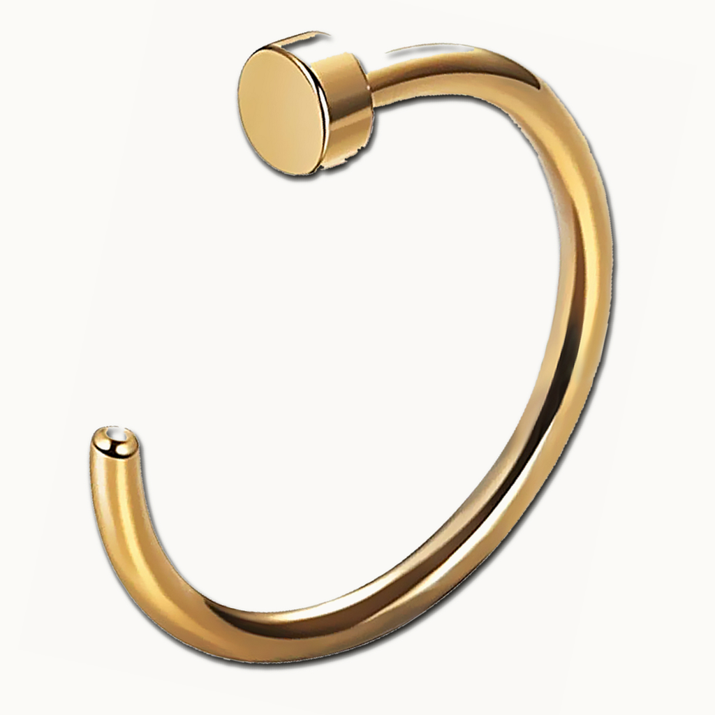 Implant Grade Titanium - Nose Stud / Nose Ring - Gold - 18G (1.0 x 8 mm) - gallery view