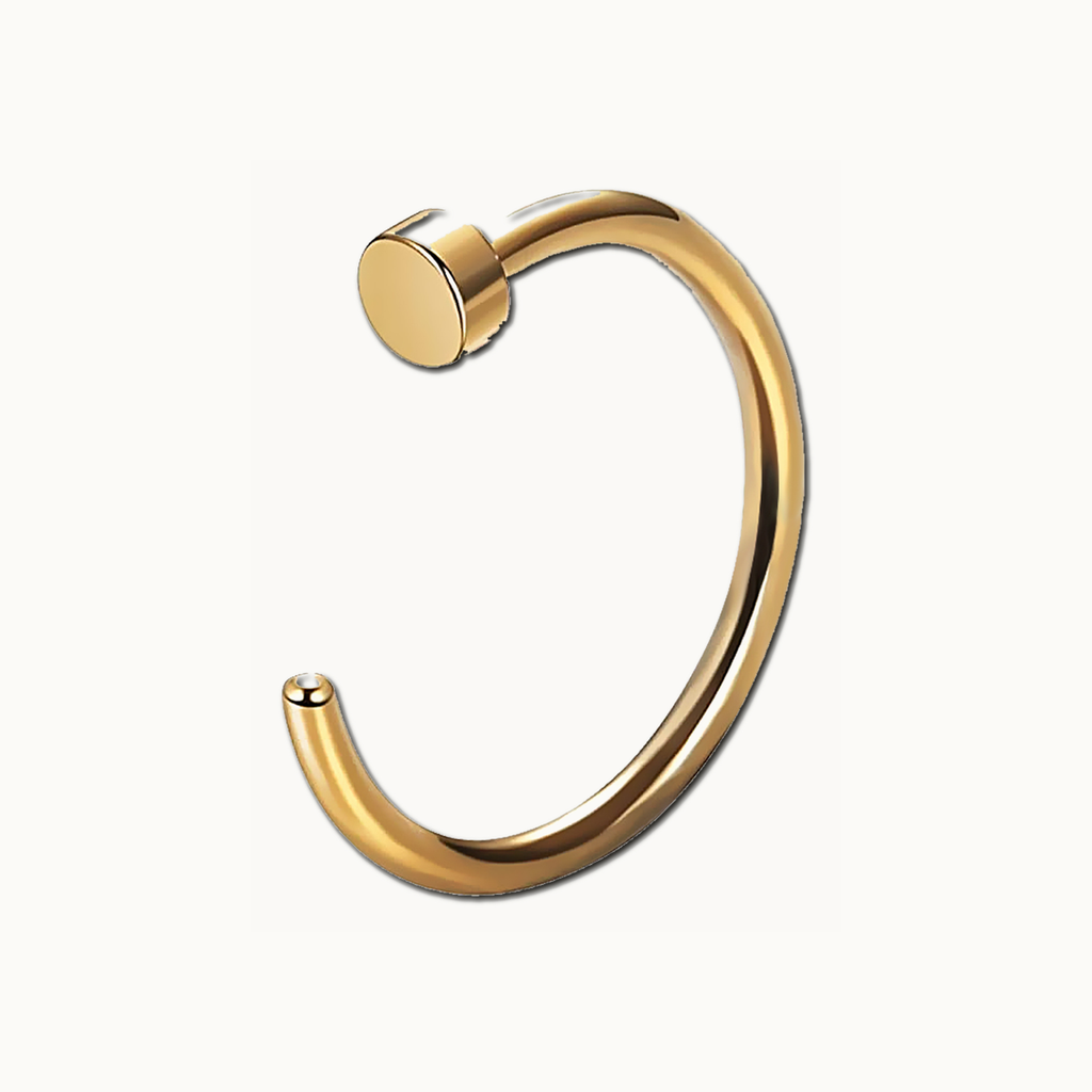 Implant Grade Titanium - Nose Stud / Nose Ring - Gold - 18G (1.0 x 8 mm) - gallery view