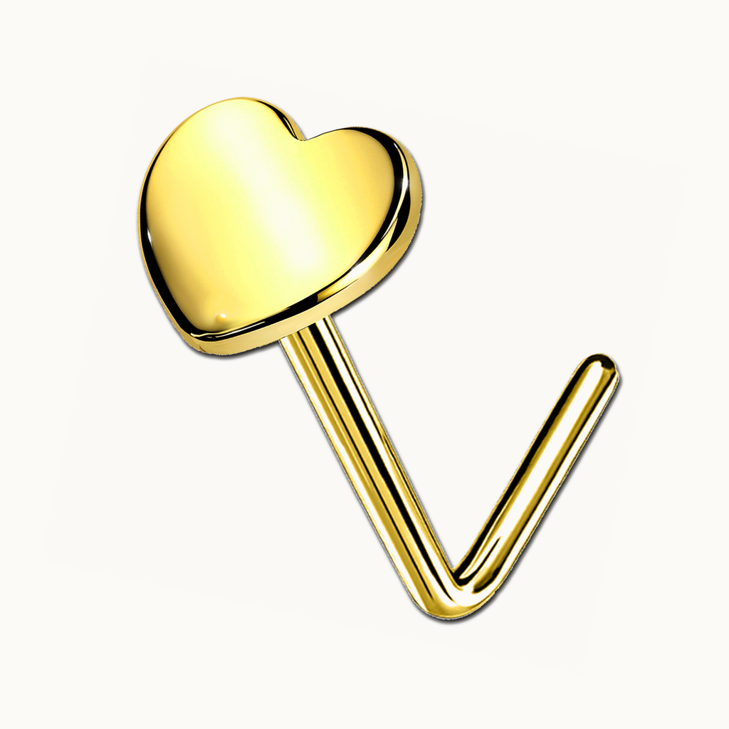 Implant Grade Titanium - Nose Stud / Nose Ring - Gold - 20G (0.8 x 6 mm) - gallery view