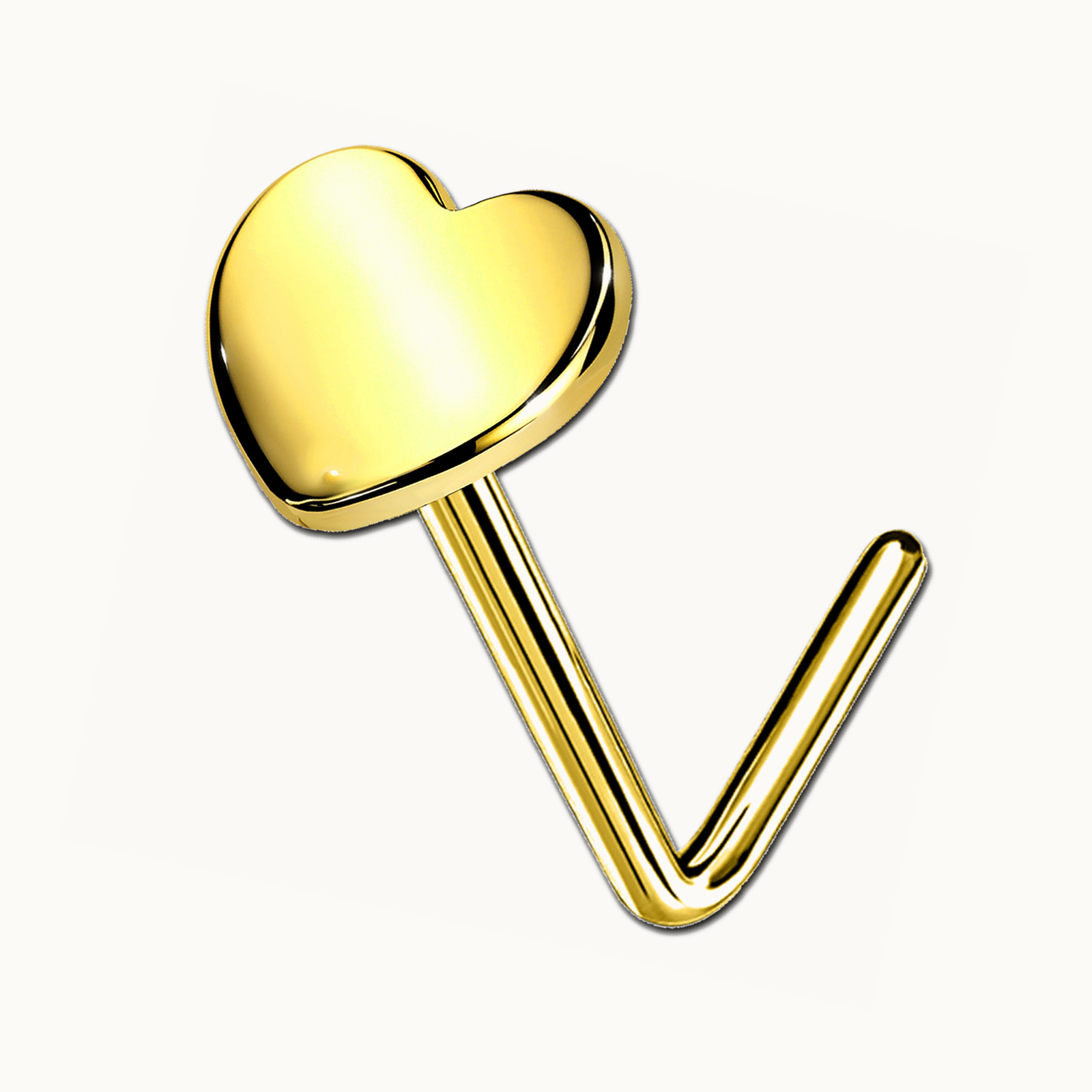 Implant Grade Titanium - Nose Stud / Nose Ring - Gold - 20G (0.8 x 6 mm) - gallery view