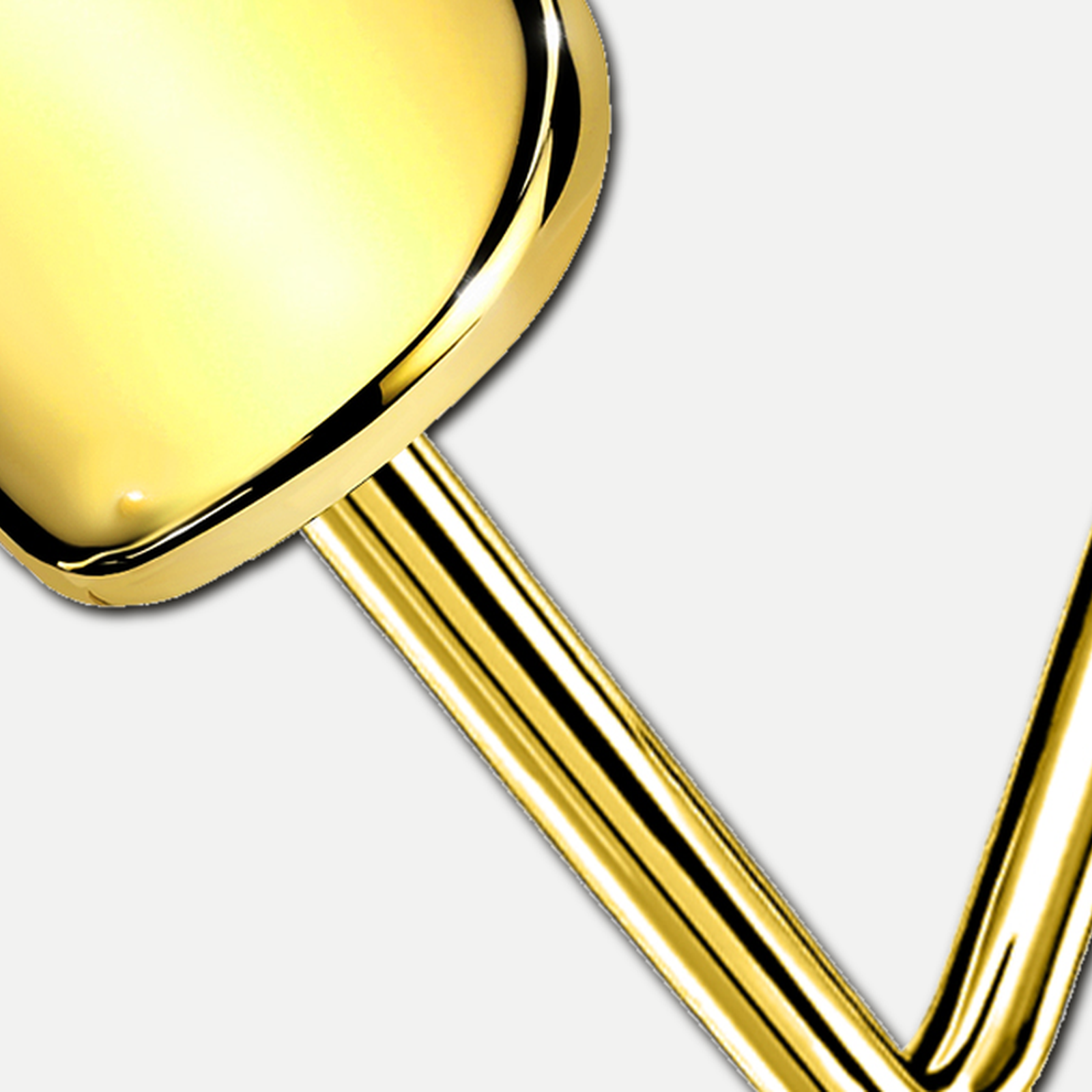 Implant Grade Titanium - Nose Stud / Nose Ring - Gold - 20G (0.8 x 6 mm) - detail view