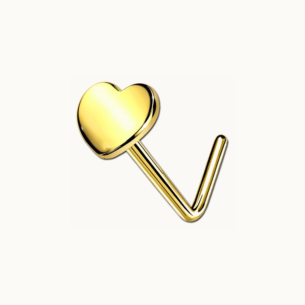 Implant Grade Titanium - Nose Stud / Nose Ring - Gold - 20G (0.8 x 6 mm) - gallery view