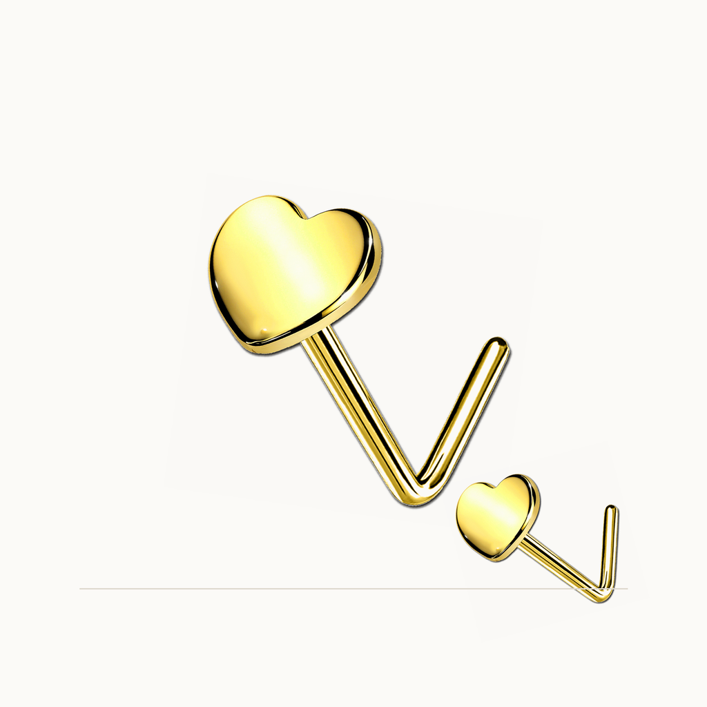 Implant Grade Titanium - Nose Stud / Nose Ring - Gold - 20G (0.8 x 6 mm) - styling view