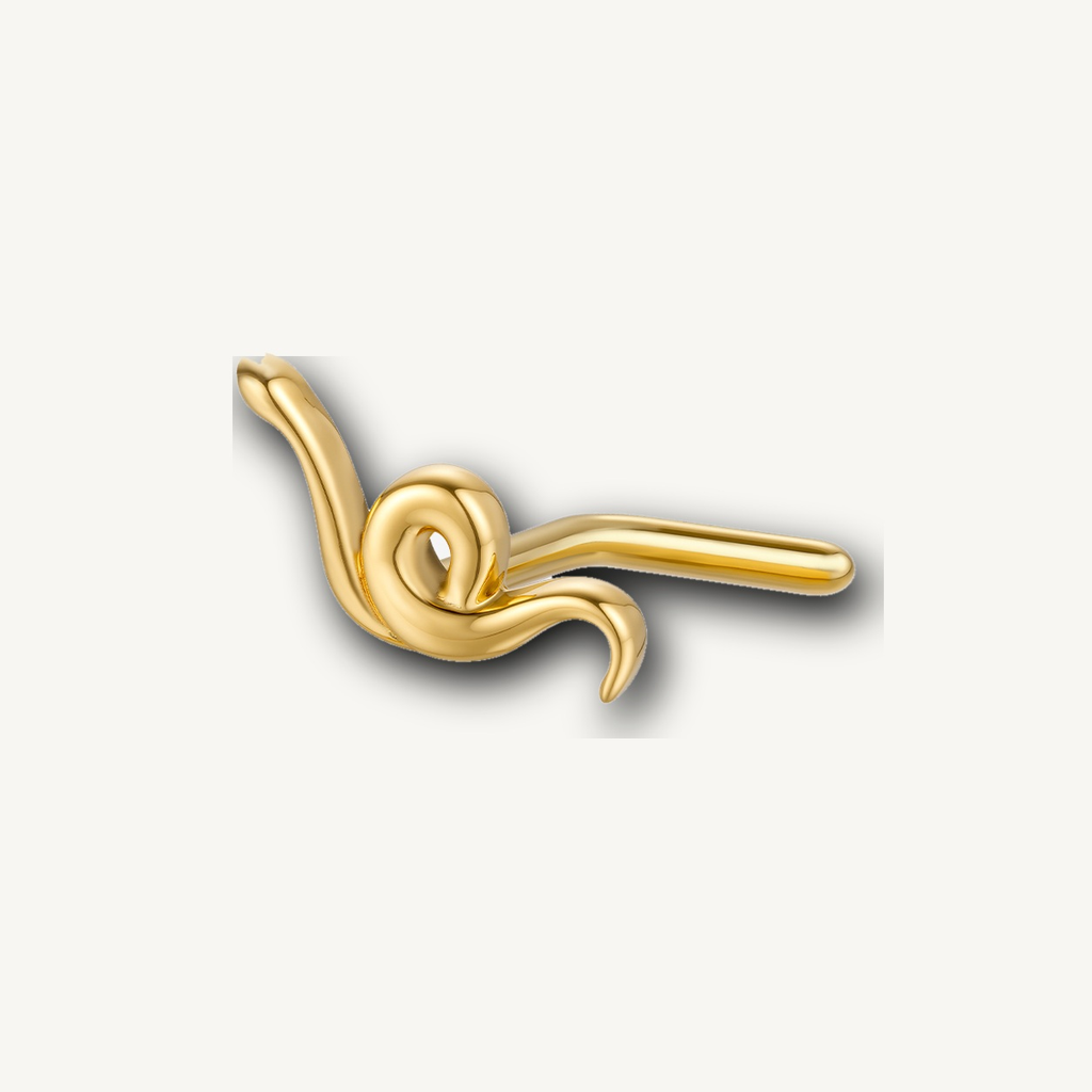 Implant Grade Titanium - Nose Stud / Nose Ring - Gold - 20G (0.8 x 7 mm) - detail view