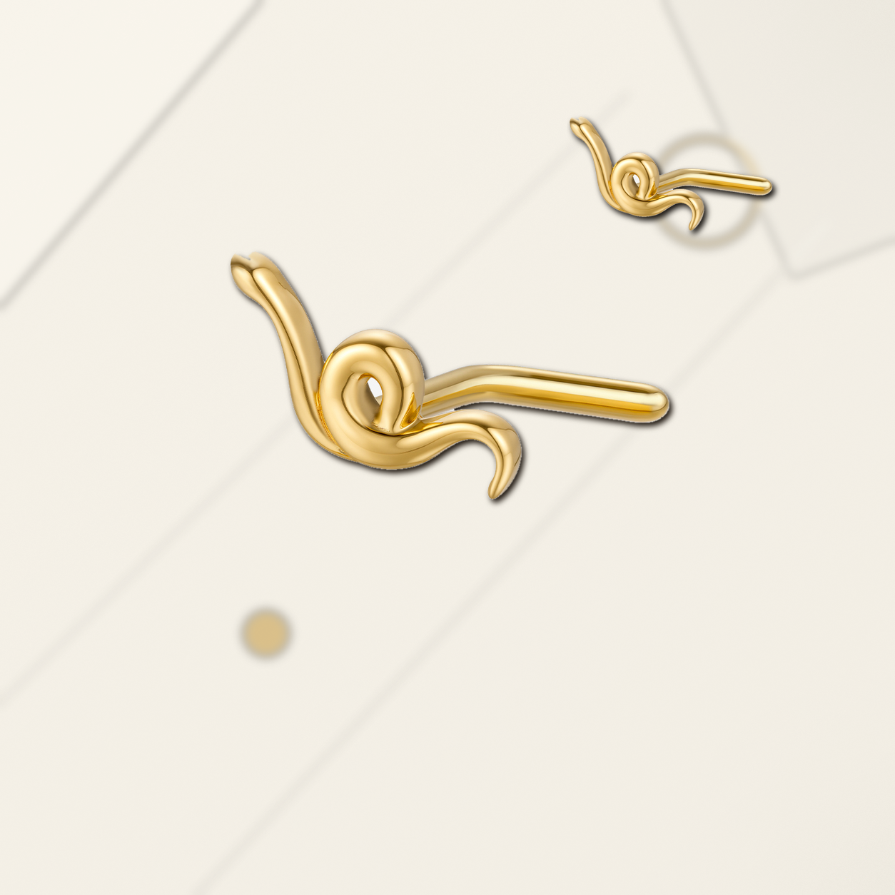 Implant Grade Titanium - Nose Stud / Nose Ring - Gold - 20G (0.8 x 7 mm) - styling view