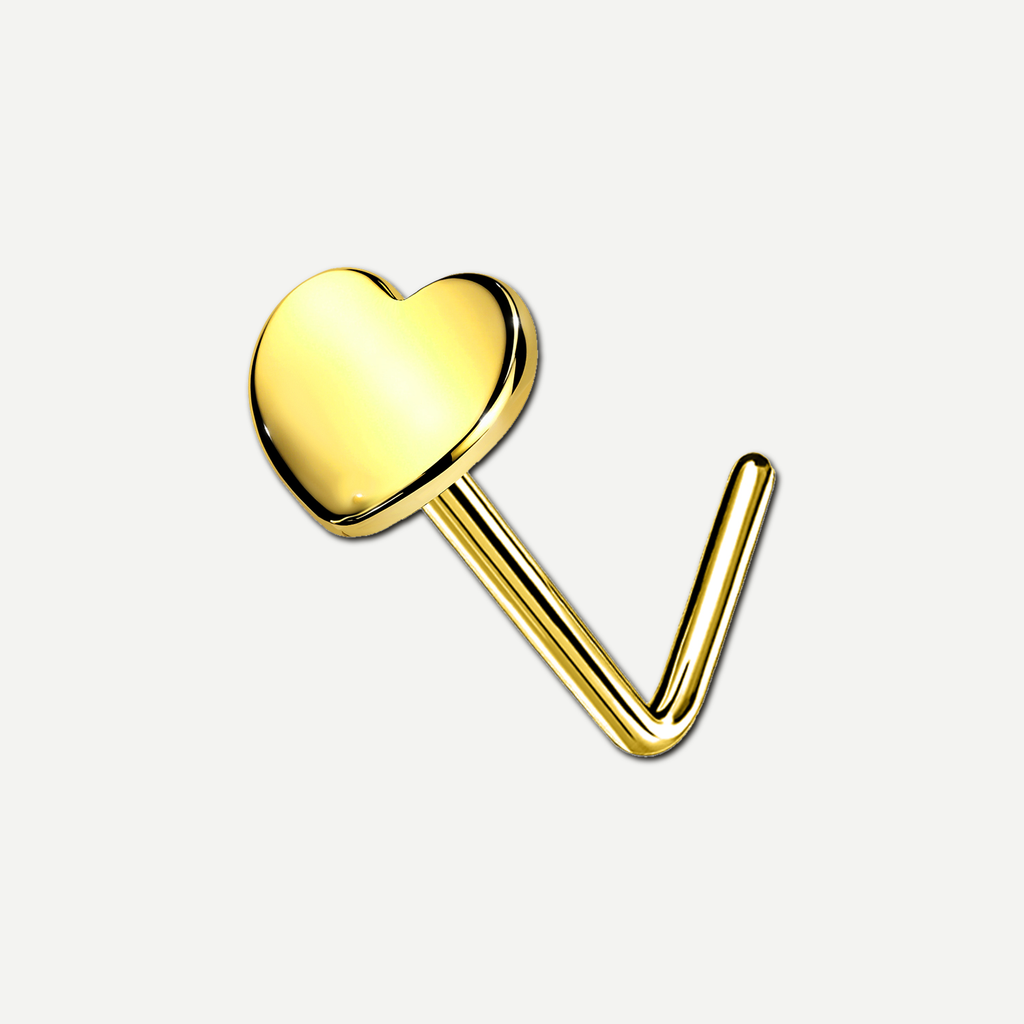 Implant Grade Titanium - Nose Stud / Nose Ring - Gold - 20G (0.8 x 7 mm) - product view