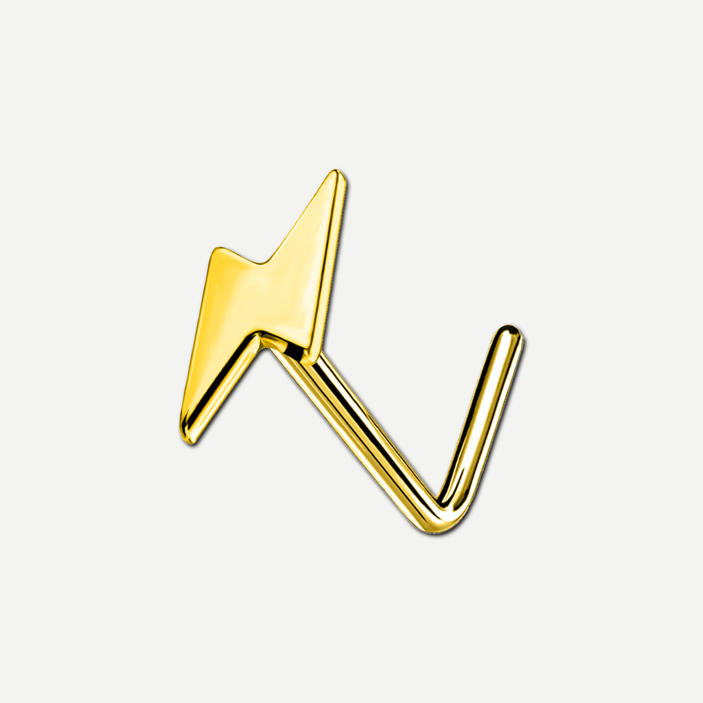 Implant Grade Titanium - Nose Stud / Nose Ring - Gold - 20G (0.8 x 7 mm) - product view
