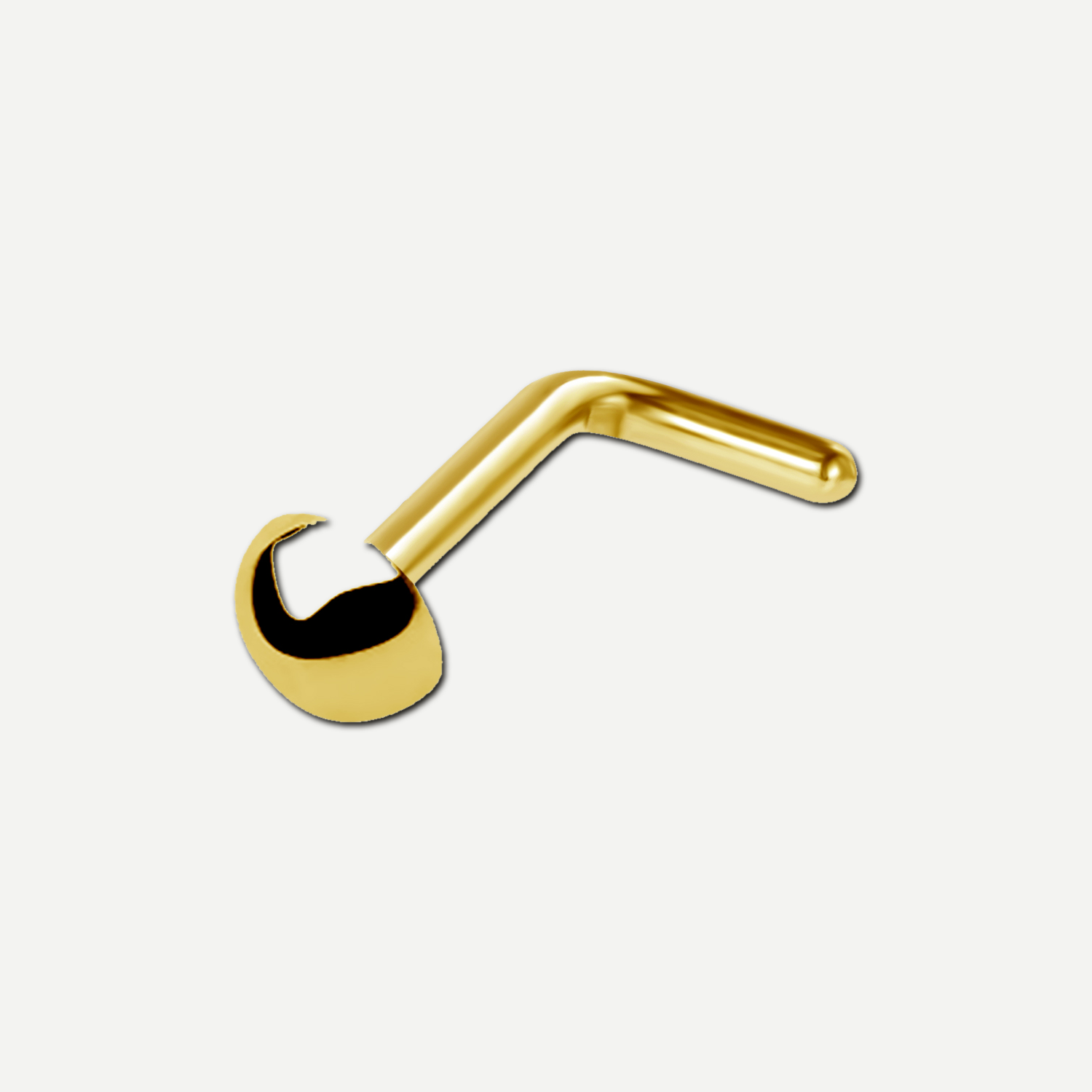 Implant Grade Titanium - Nose Stud / Nose Ring - Gold - 20G (0.8 x 7 mm) - product view