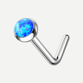 Implant Grade Titanium - Nose Stud / Nose Ring - Silver - OP17 - 20G (0.8 x 6+2.5 mm) - product view