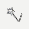 Implant Grade Titanium - Nose Stud / Nose Ring - Silver - 20G (0.8 x 6+3 mm) - product view