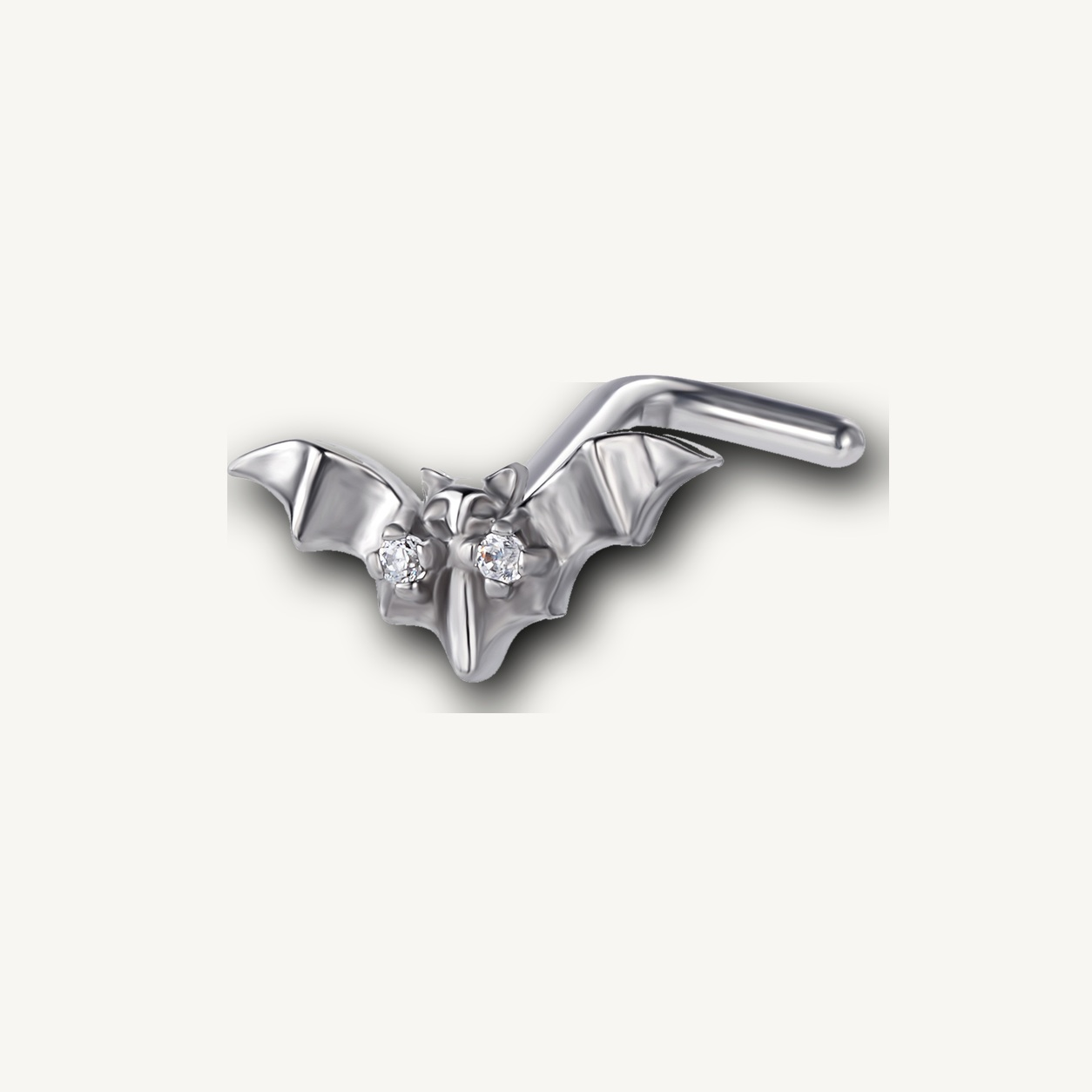 Implant Grade Titanium - Nose Stud / Nose Ring - Silver - 20G (0.8 x 7 mm) - detail view
