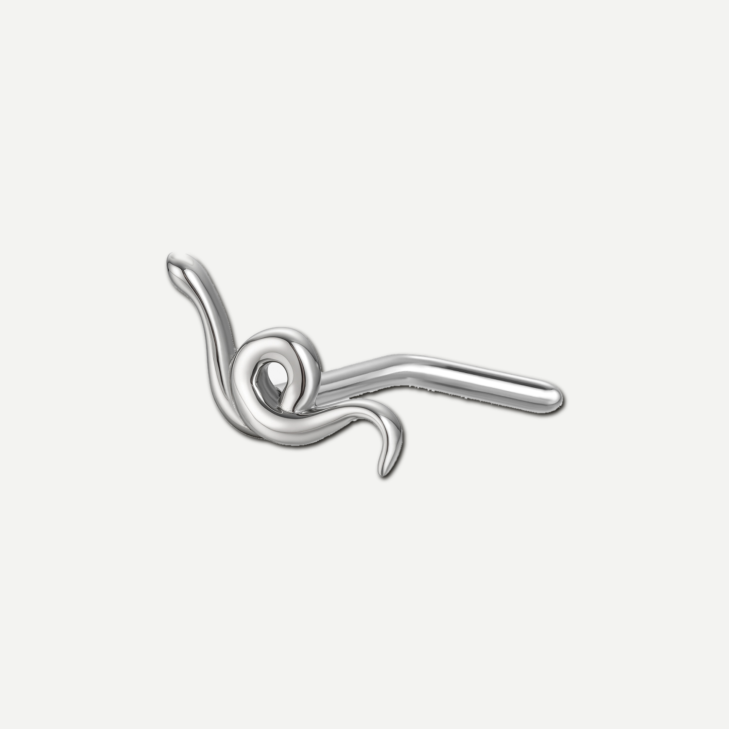 Implant Grade Titanium - Nose Stud / Nose Ring - Silver - 20G (0.8 x 7 mm) - product view