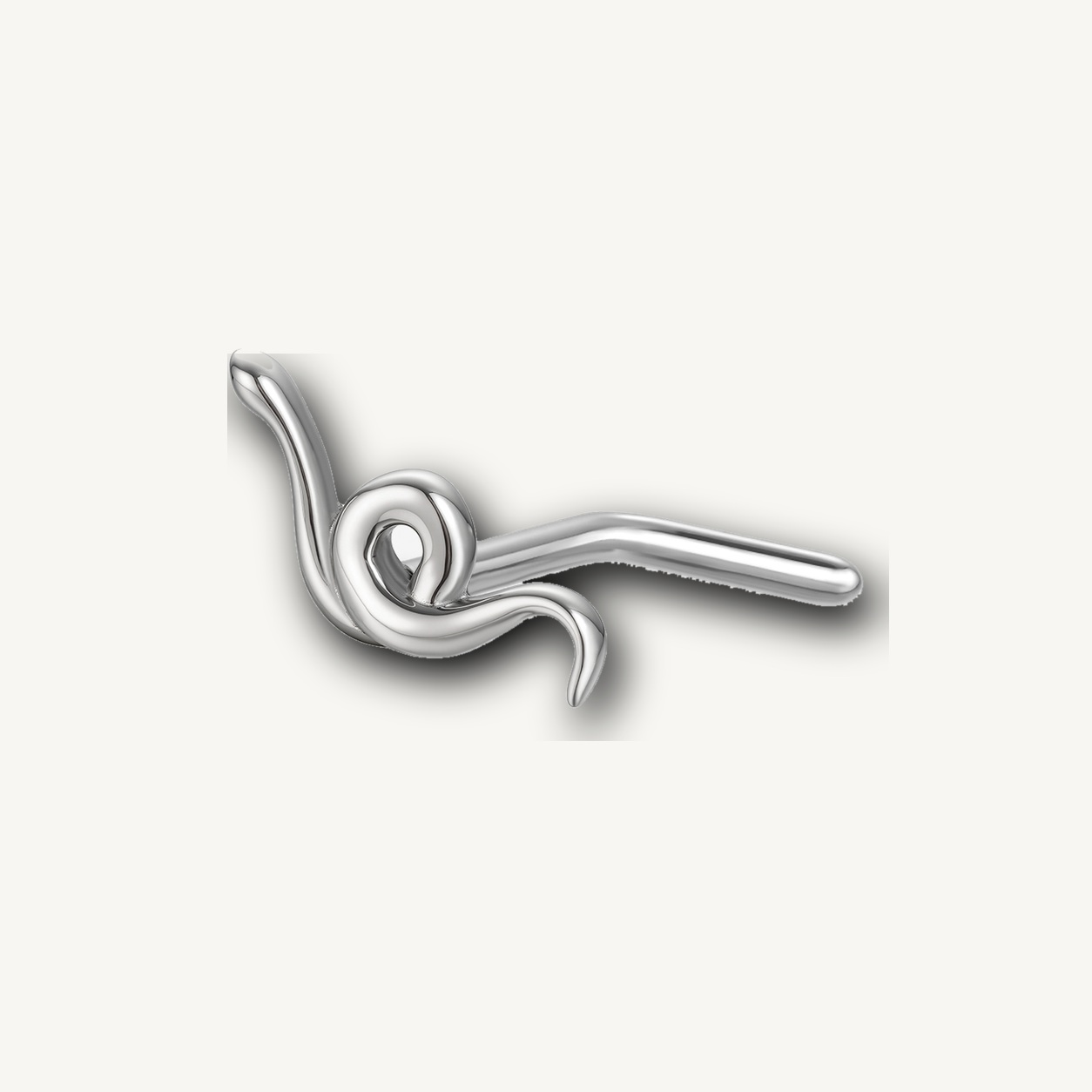 Implant Grade Titanium - Nose Stud / Nose Ring - Silver - 20G (0.8 x 7 mm) - detail view