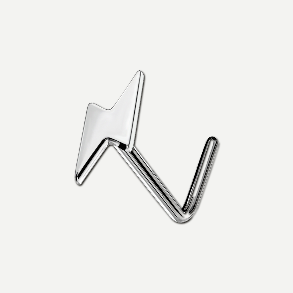 Implant Grade Titanium - Nose Stud / Nose Ring - Silver - 20G (0.8 x 7 mm) - product view