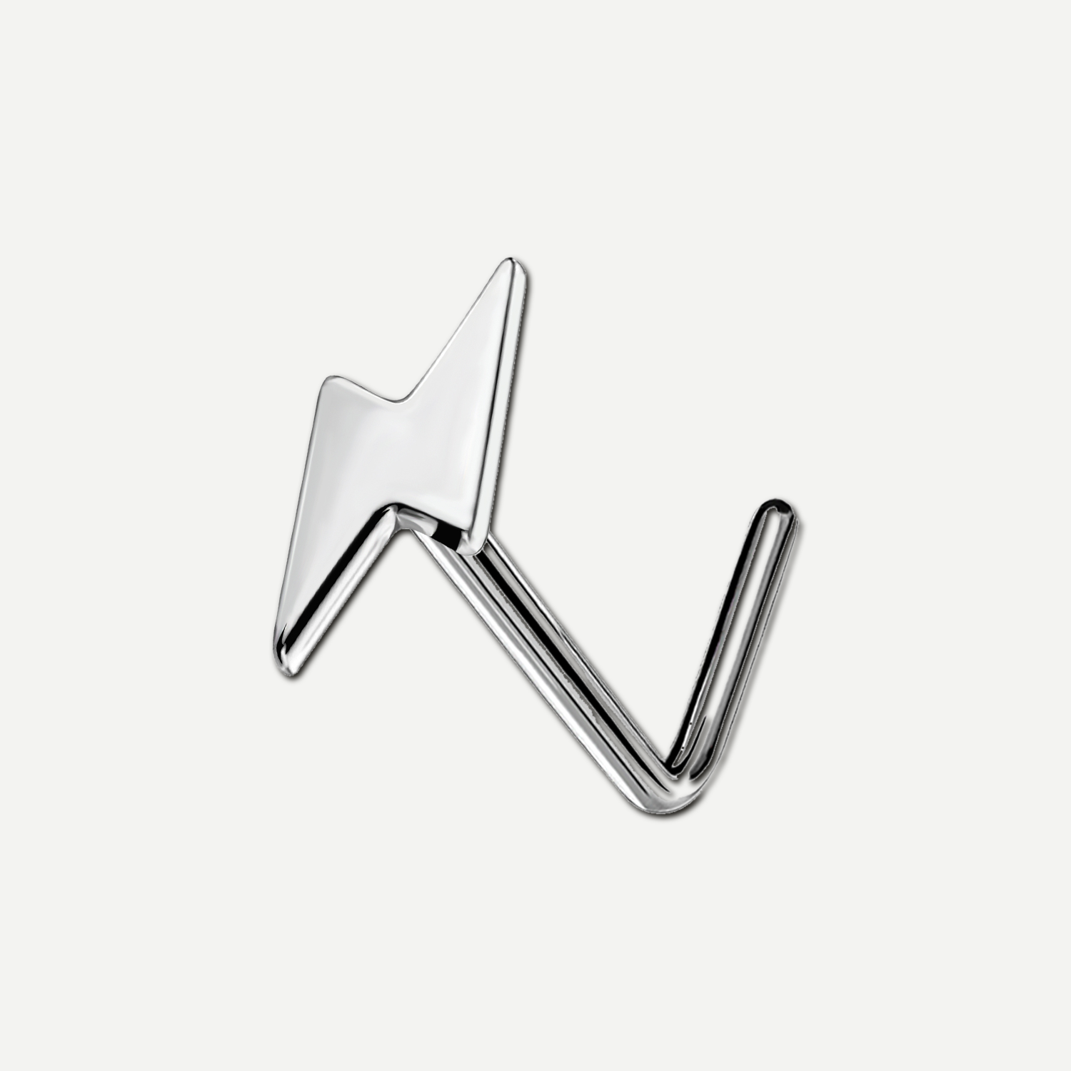 Implant Grade Titanium - Nose Stud / Nose Ring - Silver - 20G (0.8 x 7 mm) - product view